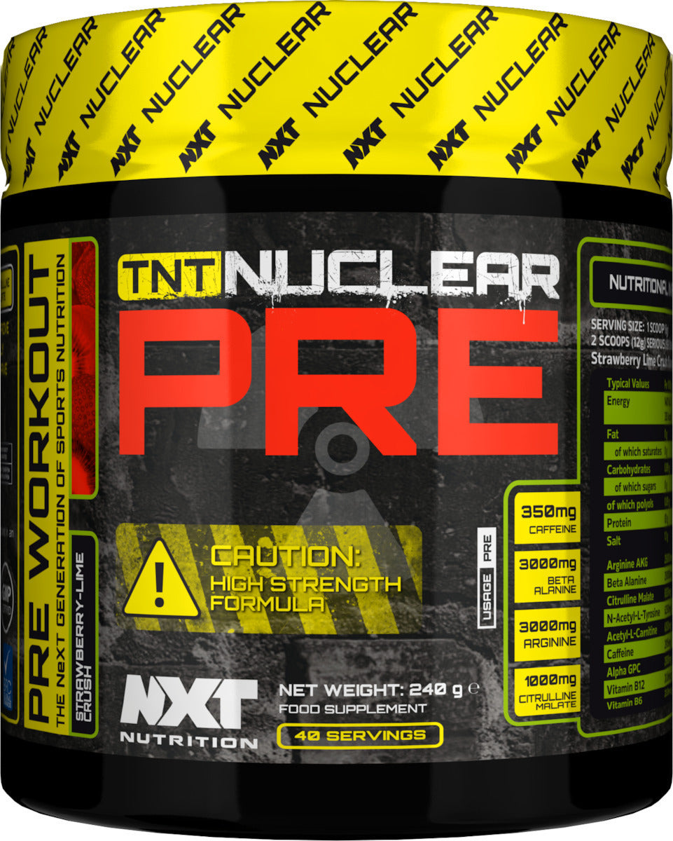 NXT Nutrition TNT Nuclear PRE, Strawberry Lime Crush, 240 g jar