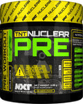 TNT Nuclear PRE 240g Apple Drops powder supplement tub label, 40 servings