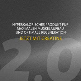Supreme Gainers 2.0 Dose mit Grafik „Jetzt mit Creatin“