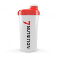 7Nutrition Shaker 700 ml mit rotem Deckel, weißer Shaker-Körper