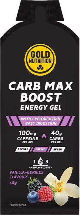 Carb Max Boost Energiegel, Vanilla-Wild-Berries, 60 g