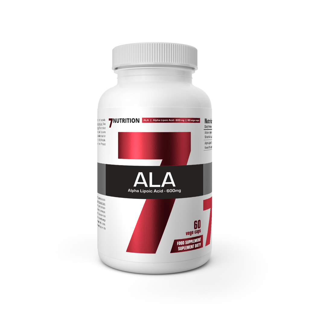 ALA Alpha-Liponsäure 600 mg, 60 veg. Kapseln, weiße Flasche mit Aufkleber