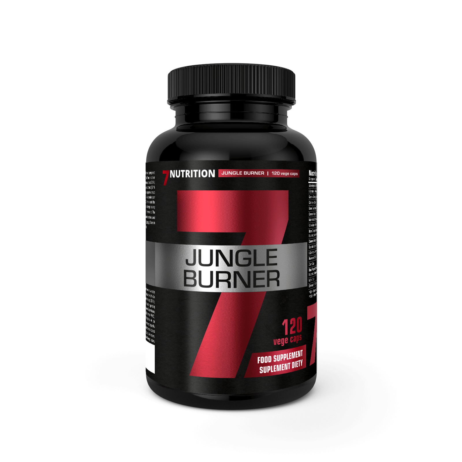 Jungle Burner 120 veg Kapseln, schwarze Schraubdeckel-Flasche
