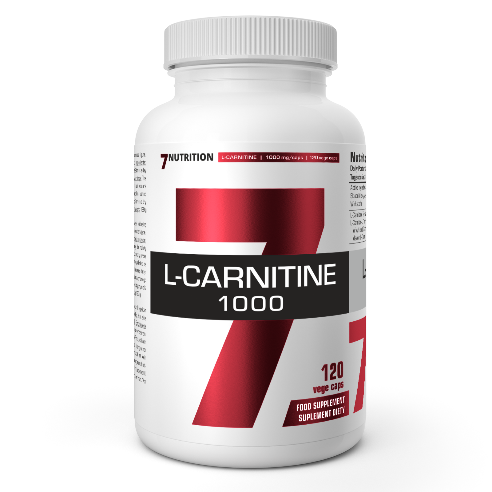 Nahrungsergänzung-Flasche: L-Carnitine 1000, 120 vegane Kapseln (Front)