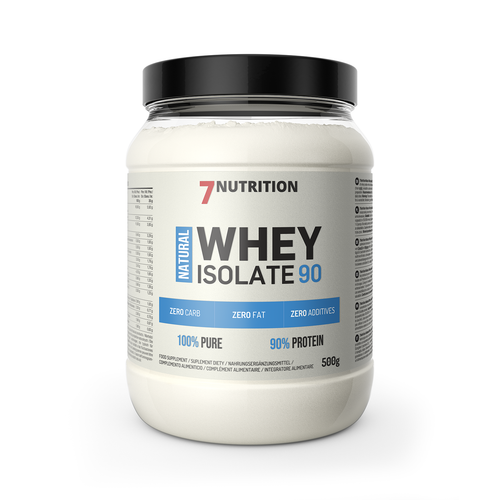 Whey Isolate 90 Dose 500 g mit schwarzem Deckel und Frontetikett