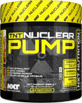 TNT Nuclear Pump 500g fizzy cola pre-workout tub, black and yellow label