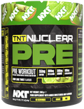 TNT Nuclear PRE 240g tub, Kiwi Lime Twist pre-workout label.
