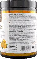AAKG 2:1 supplement jar with orange band; back label and ingredients text