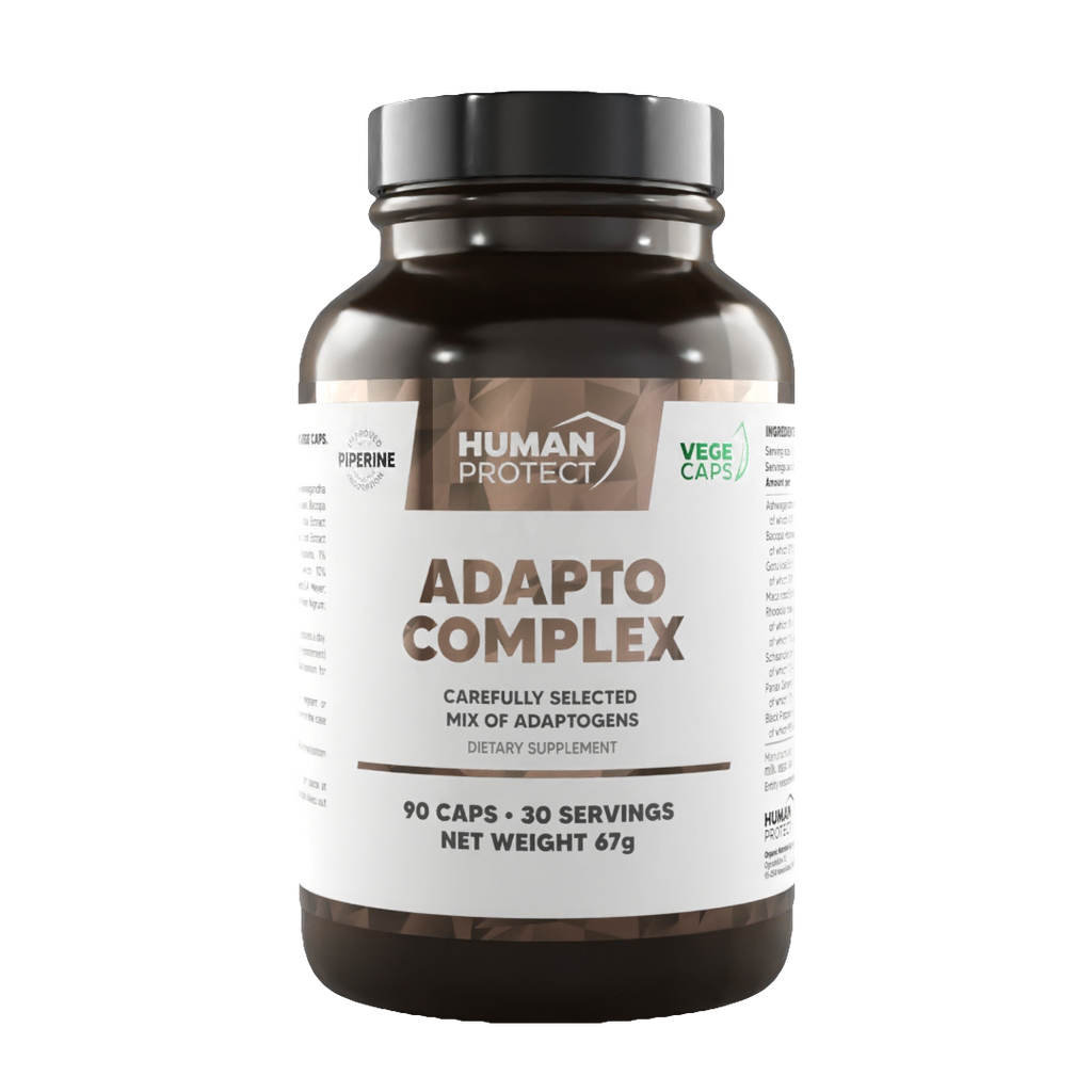 Adapto Complex 90 Kapseln Flasche, Frontetikett mit Produktangaben