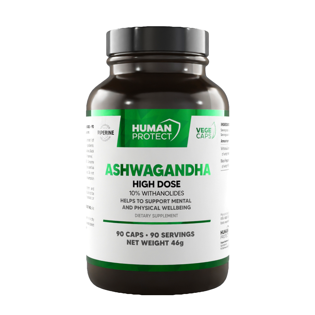 Ashwagandha High Dose 10% Withanolides Vorderseite, 90 Kapseln
