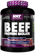 NXT Beef Protein Isolate 1,8 kg, Black Grape: schwarzer Proteinbehälter mit lila Label