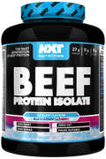 Beef Protein Isolate 1.8kg Ice Blast tub with blue label and nutrition facts