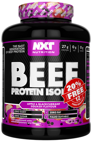 Beef Protein Isolate tub, Apple & Blackcurrant Squash, 2.16kg