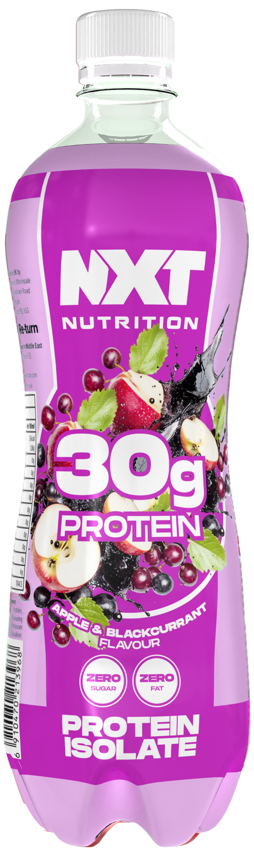 NXT Nutrition Protein Isolate bottle, Apple & Blackcurrant flavor, 500 ml
