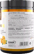 Human Protect Beta-Alanine 300g (Orange) back label with ingredients and directions