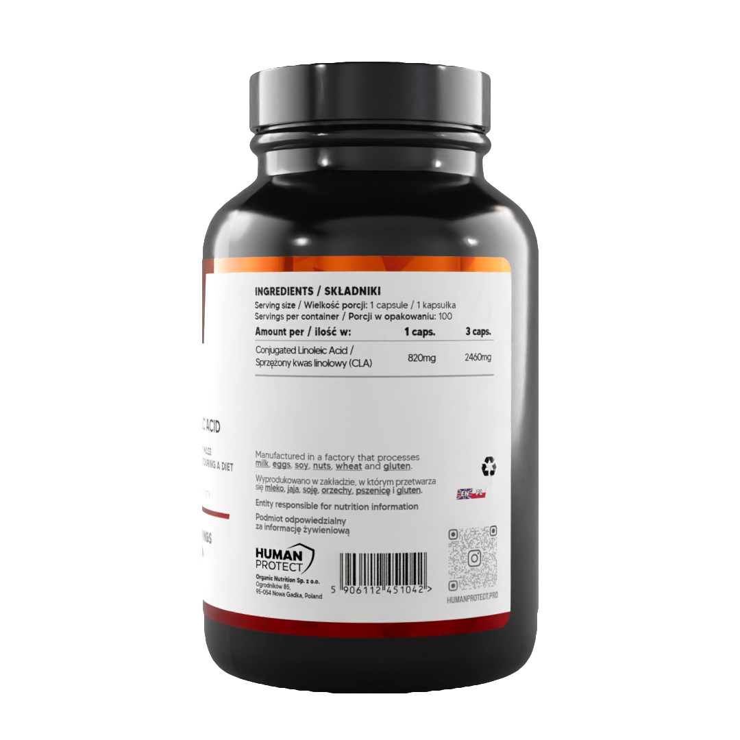 CLA Zutatenetikett: 1 Kapsel enthält 820 mg CLA (100 Kapseln)