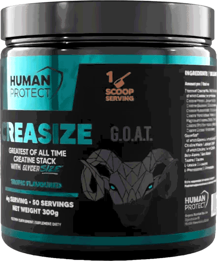 Human Protect CreaSize 300g Tropic Dose mit türkiser Aufschrift und silbernem Deckel