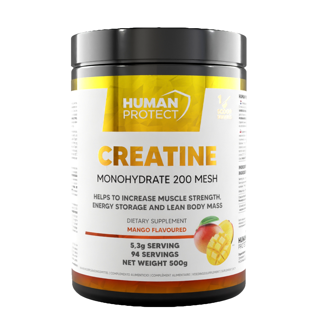 Creatine Monohydrat 200 Mesh, Mangogeschmack, Dose 500 g, 94 Portionen