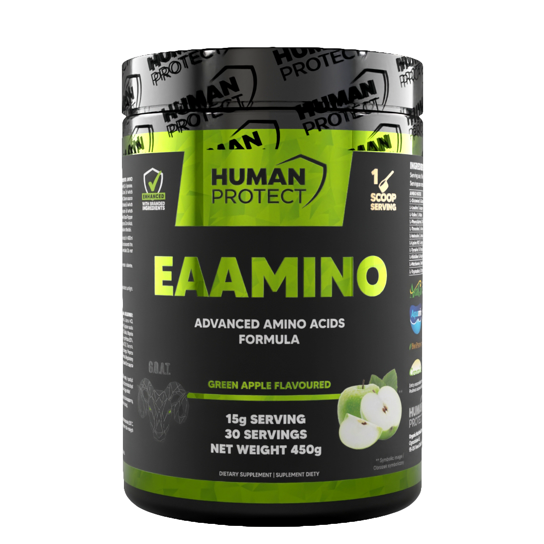 EAAMINO 450g tub, green apple flavored amino acids supplement, 30 servings