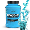 AminoDust 1185 g powder tub, Ice Candy flavor, 75 servings, black cap