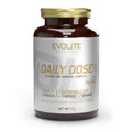 Evolite Daily Dose Kapseln, braunes Glasfläschchen mit goldener Schraubkappe