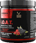 Human Protect G.O.A.T. 390g tub, black/red label with forest berries
