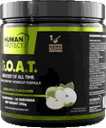 Human Protect G.O.A.T. 390g Pineapple Pre-Workout-Jar mit grünen Apfelmotiven