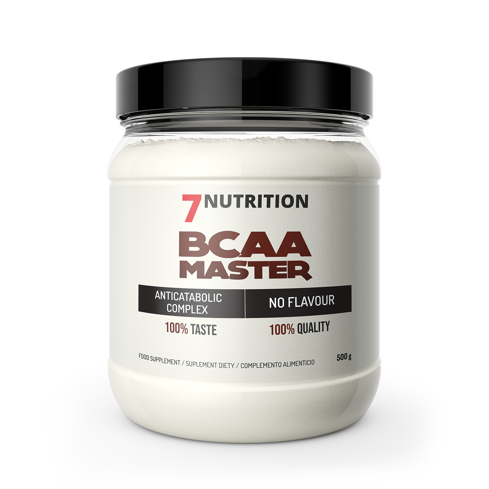 7Nutrition BCAA Master Nahrungsergänzung, 500 g, unaromatisiert ohne Geschmack