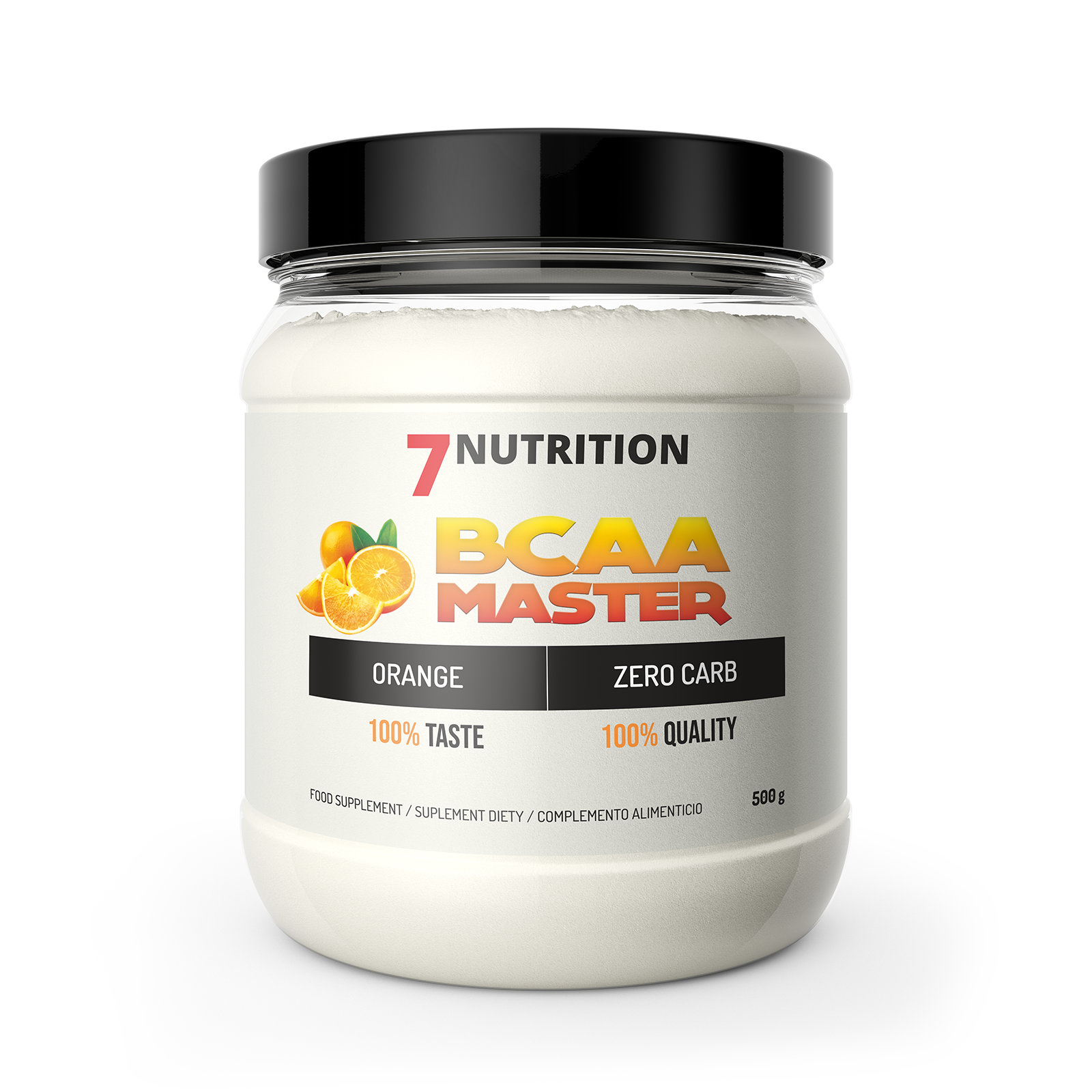 7Nutrition BCAA Master Supplementdose 500 g, Orange-Geschmack
