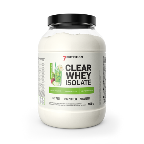 7NUTRITION Clear Whey Isolate 900g bottle, green apple cactus front label