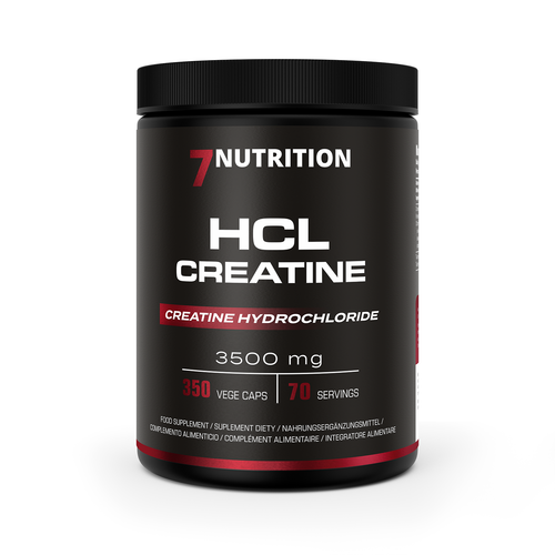 Creatin-HCL-Kapseln, 3500 mg, 350 vegane Kapseln, schwarzes Döschen mit rotem Aufdruck