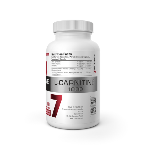 L-Carnitine 1000 Kapseln: Rückseite mit Nutrition Facts und Zutatenhinweisen