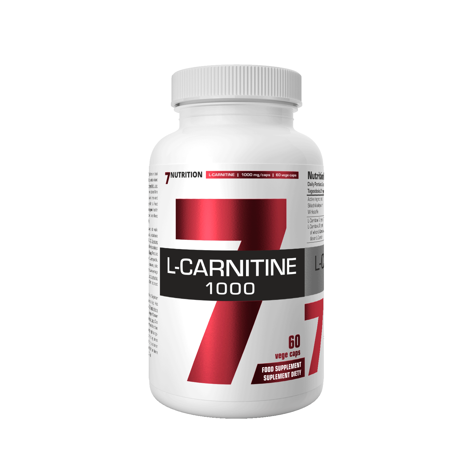 L-Carnitine 1000 Kapseln: Dose mit „L-CARNITINE 1000“ und 60 veg caps