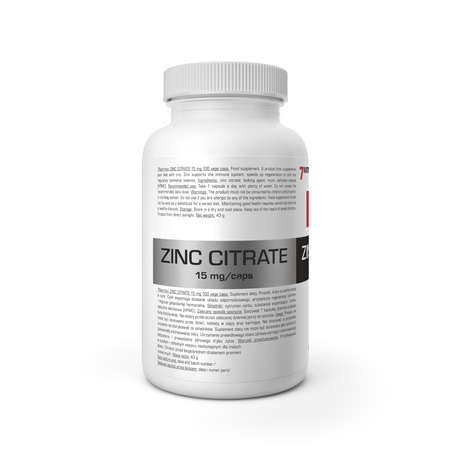 Zinkcitrat 15 mg Kapseln – Rückseite mit Inhaltsangaben auf der Dose