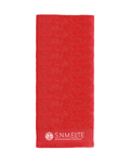 Sporthandtuch rot von S.N.M. Elite, rechteckig, mit Logo unten