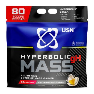 USN Hyperbolic Mass Vanille Beutel, All-in-One GH, 80 Portionen