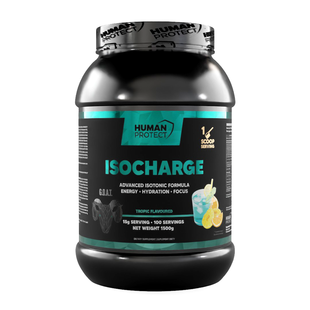 ISOCHARGE 1500g Tropic im Spenderglas, Frontetikett
