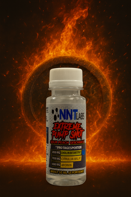 Extreme Pump Shot Sour Peach 60 ml Flasche mit NNT Labs Etikett