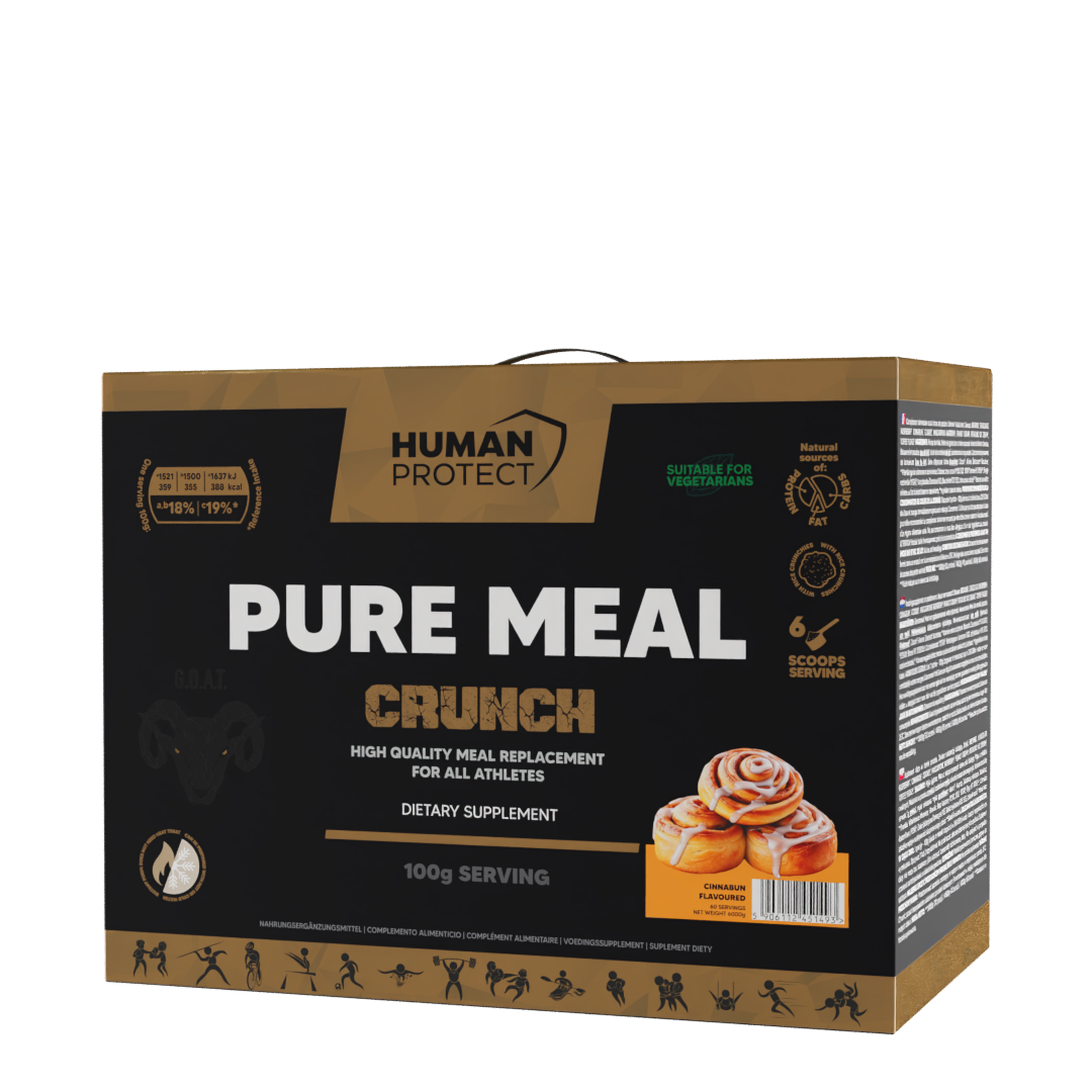 Human Protect Pure Meal Crunch Cinnabun 3000 g Nahrungsergänzung, Kartonansicht