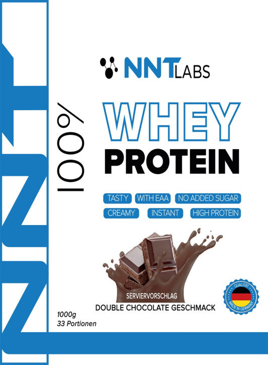 NNT Labs Whey Protein 1000g, Double Chocolate Geschmack, 33 Portionen