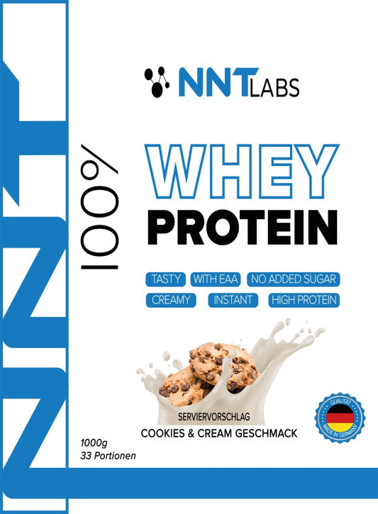 NNT Labs Whey Protein 1000 g, Cookies & Cream Geschmackstüte