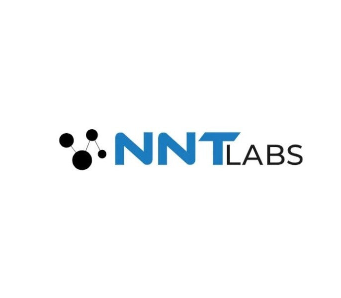 NNT Labs Logo mit stilisierten Molekül-Symbolen