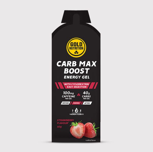 Carb Max Boost energy gel, Strawberry flavor, 60g bottle