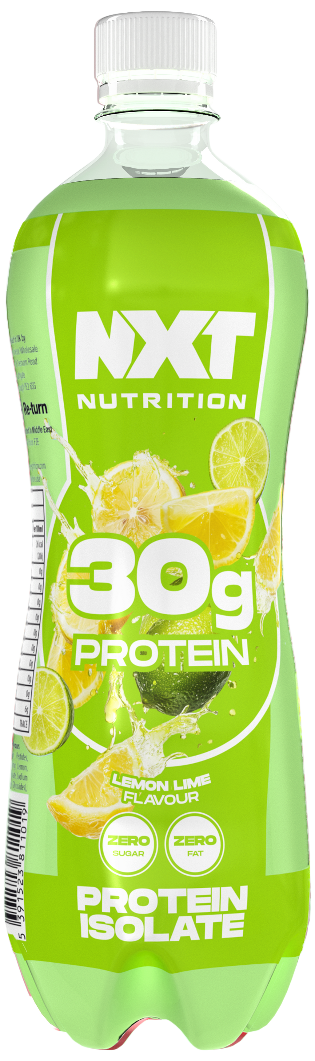NXT Nutrition Protein Isolate 500 ml Lemon-Lime, green bottle with 30g protein