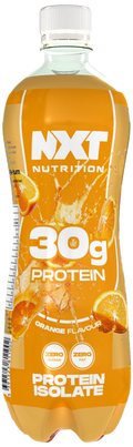 NXT Nutrition protein isolate drink, orange flavour, bottle with 30g protein
