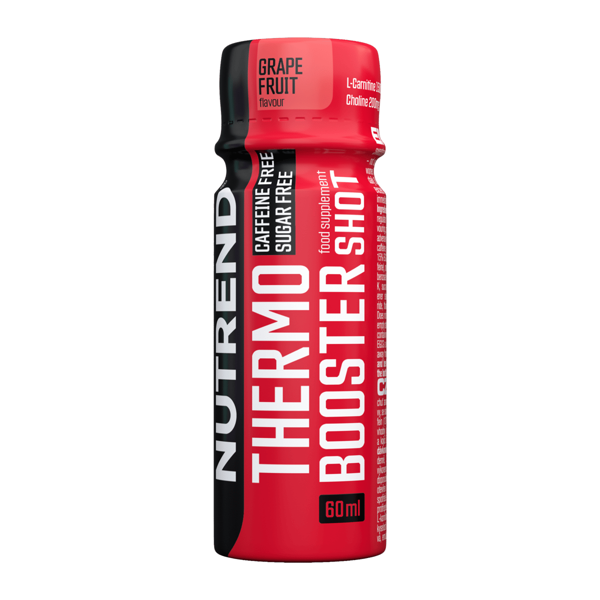 Thermobooster Shot 60 ml Grapefruit, rote Trinkflasche mit Etikett
