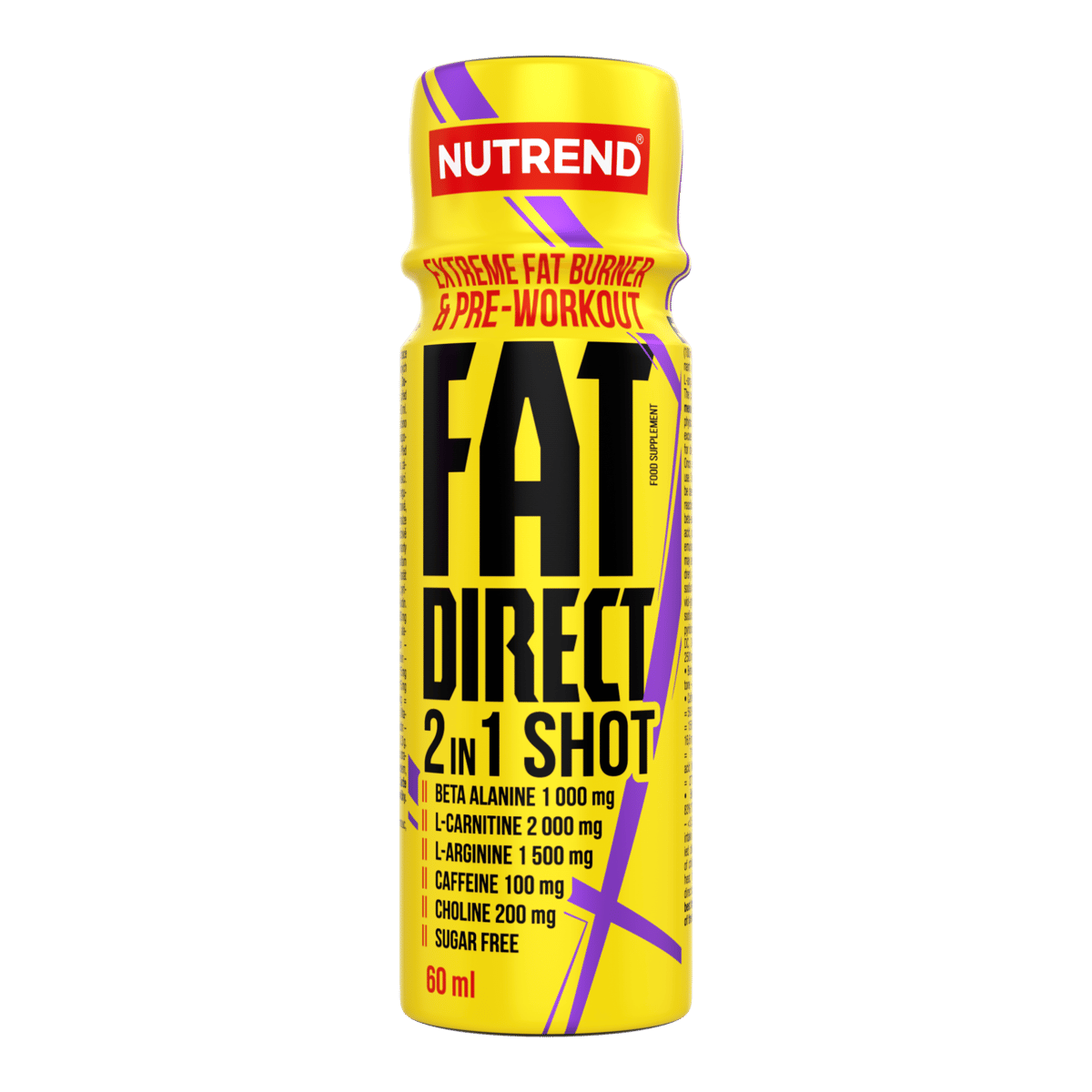 NUTREND Fat Direct Shot 60 ml, Energydrink-Flasche mit Etikett