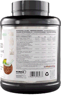 Pure Iso 2000g Malibu container back label with nutrition table and barcode