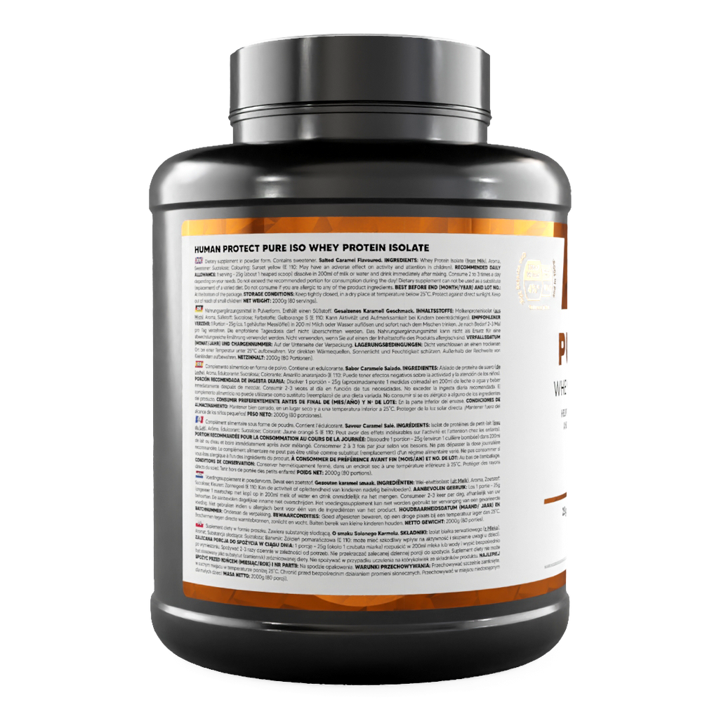 Pure ISO Dose: Zutatenliste auf der Rückseite, Salted Caramel 2000 g