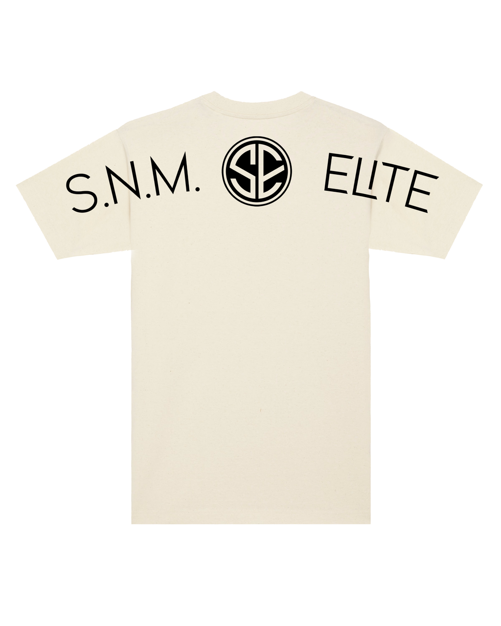 S.N.M. Elite Natur T‑Shirt (XL) mit großem S.N.M.- und ELITE-Print